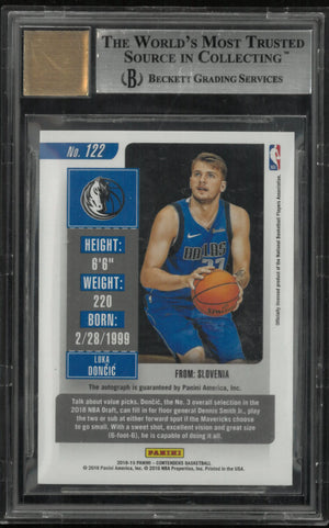 2018 Panini Contenders The Finals Ticket Luka Doncic RC Auto BGS 8.5 Auto 10 /49 