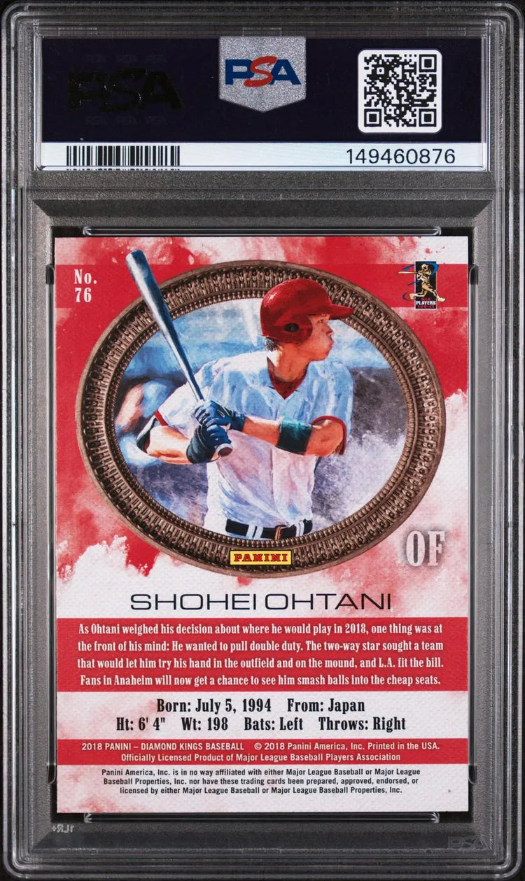 2018 Panini Diamond Kings Rookie Shohei Ohtani Facing Right RC PSA 9 