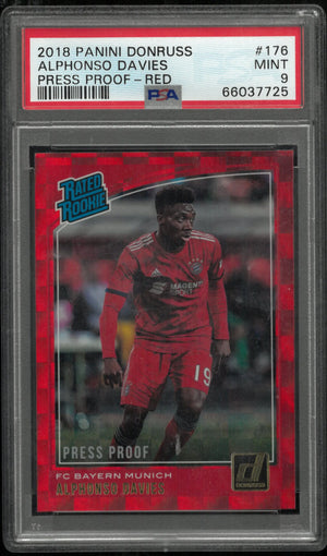 2018 Panini Donruss Alphonso Davies #176 Press Proof Red PSA 9 