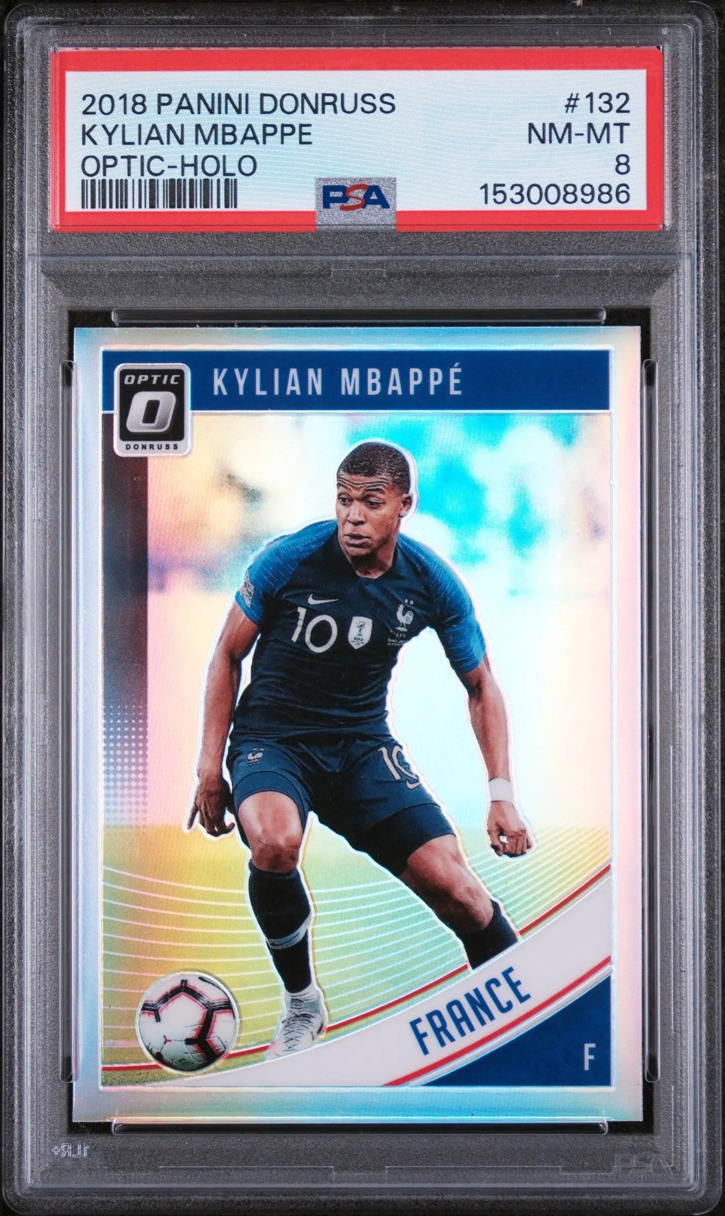 2018 Panini Donruss Kylian Mbappe Optic-Holo PSA 8 