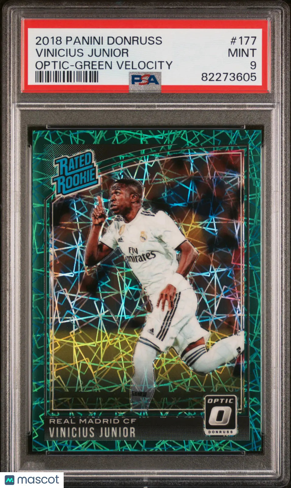 2018 Panini Donruss Optic Green Velocity Rated Rookie Vinicius Junior /200 PSA 9 