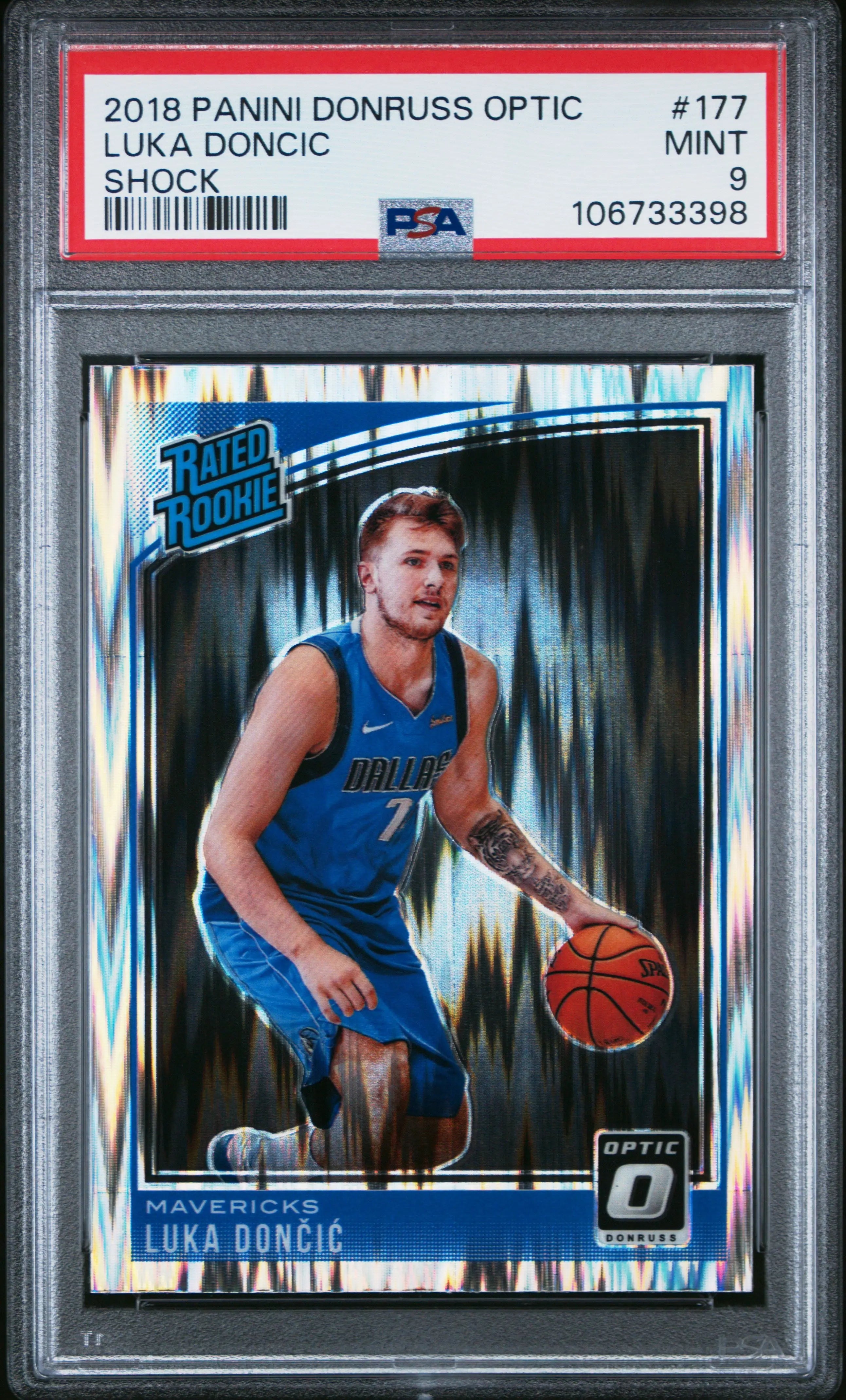 2018 Panini Donruss Optic Luka Doncic Rated Rookie #177 Shock PSA 9 
