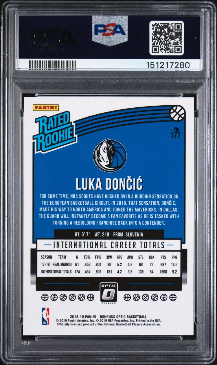 2018 Panini Donruss Optic Rated Rookie Luka Doncic RC PSA 9 