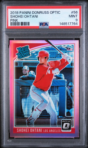 2018 Panini Donruss Optic Rated Rookie Shohei Ohtani Pink RC PSA 9 