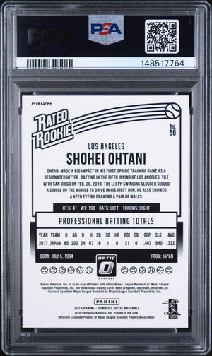 2018 Panini Donruss Optic Rated Rookie Shohei Ohtani Pink RC PSA 9 
