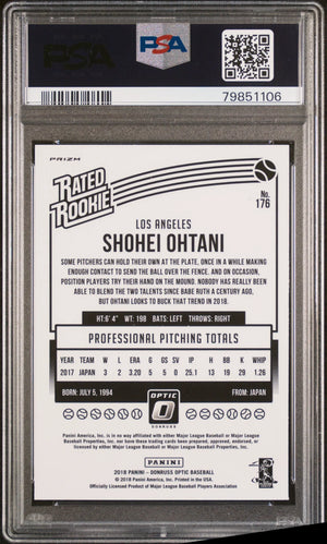 2018 Panini Donruss Optic Shohei Ohtani Rated Rookie RC Holo PSA 10 