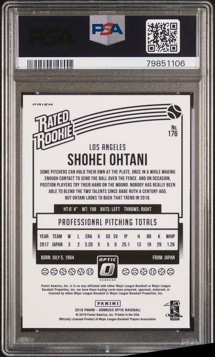 2018 Panini Donruss Optic Shohei Ohtani Rated Rookie RC Holo PSA 10 