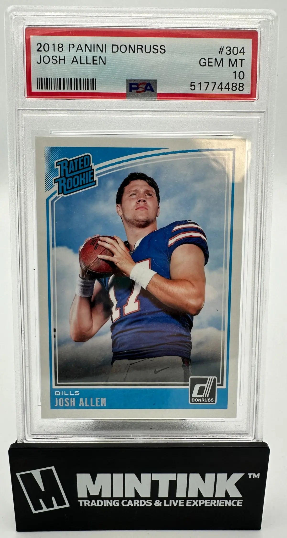 2018 Panini Donruss Rated Rookie Josh Allen RC PSA 10 