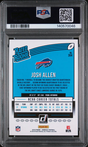 2018 Panini Donruss Rated Rookie Josh Allen RC PSA 8 