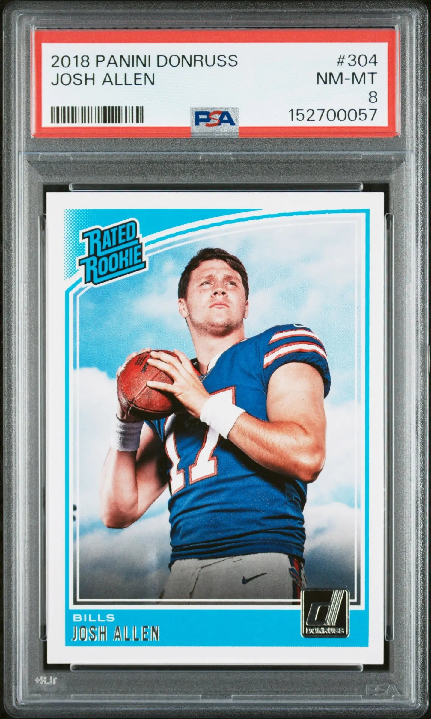 2018 Panini Donruss Rated Rookie Josh Allen RC PSA 8 