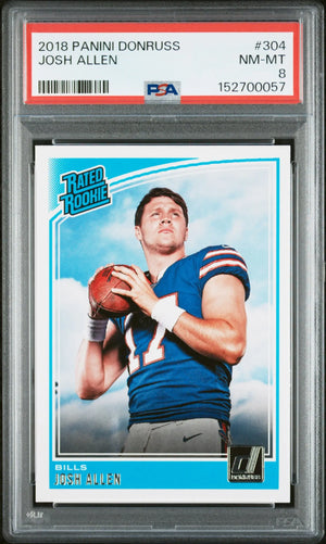 2018 Panini Donruss Rated Rookie Josh Allen RC PSA 8 
