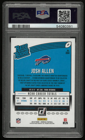 2018 Panini Donruss Rated Rookie Josh Allen RC PSA 9 