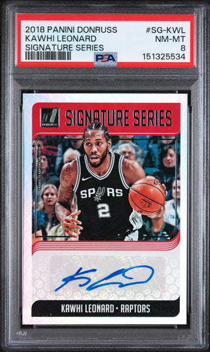 2018 Panini Donruss Signature Series Kawhi Leonard Autograph Auto PSA 8 