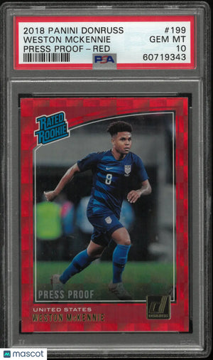 2018 Panini Donruss Weston Mckennie #199 Press Proof Red PSA 10 
