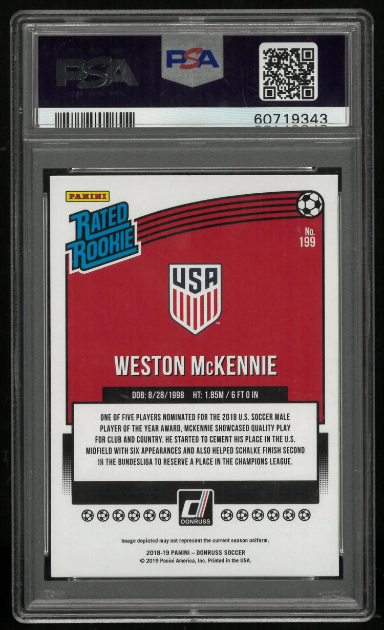 2018 Panini Donruss Weston Mckennie #199 Press Proof Red PSA 10 