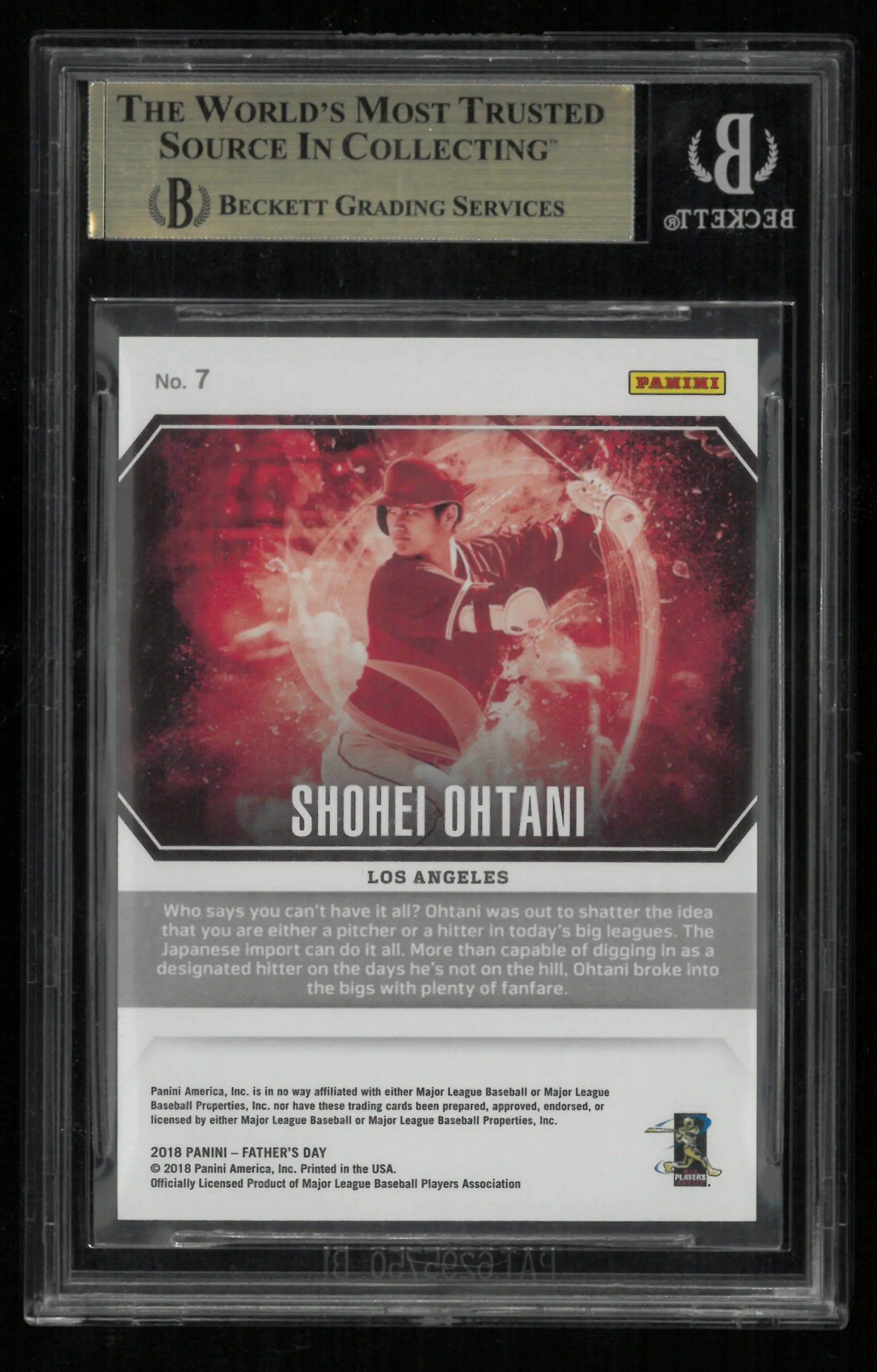 2018 Panini Father's Day Panini Collection Shohei Ohtani #7 BGS 9.5 