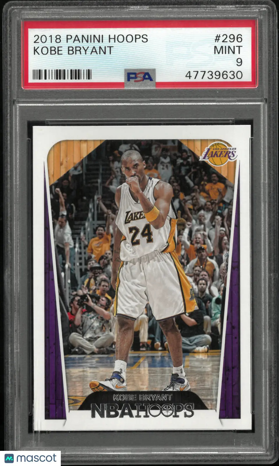 2018 Panini Hoops Kobe Bryant #296 PSA 9 
