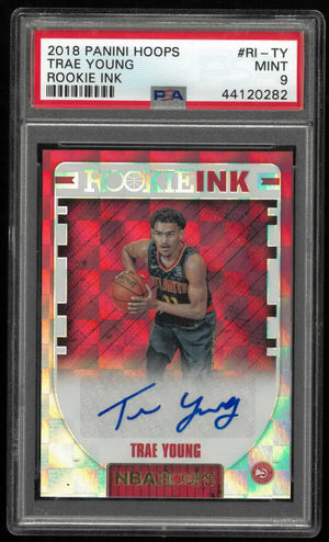 2018 Panini Hoops Rookie Ink Autograph Trae Young Auto RC PSA 9 