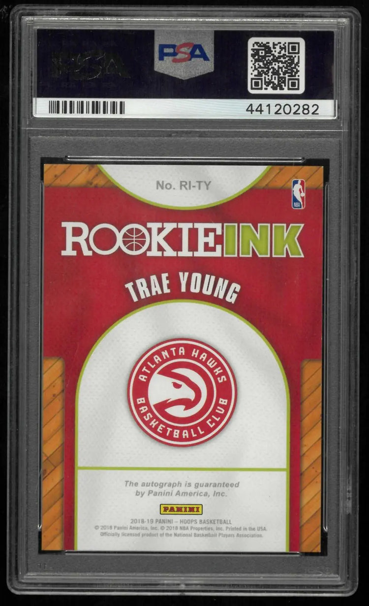 2018 Panini Hoops Rookie Ink Autograph Trae Young Auto RC PSA 9 
