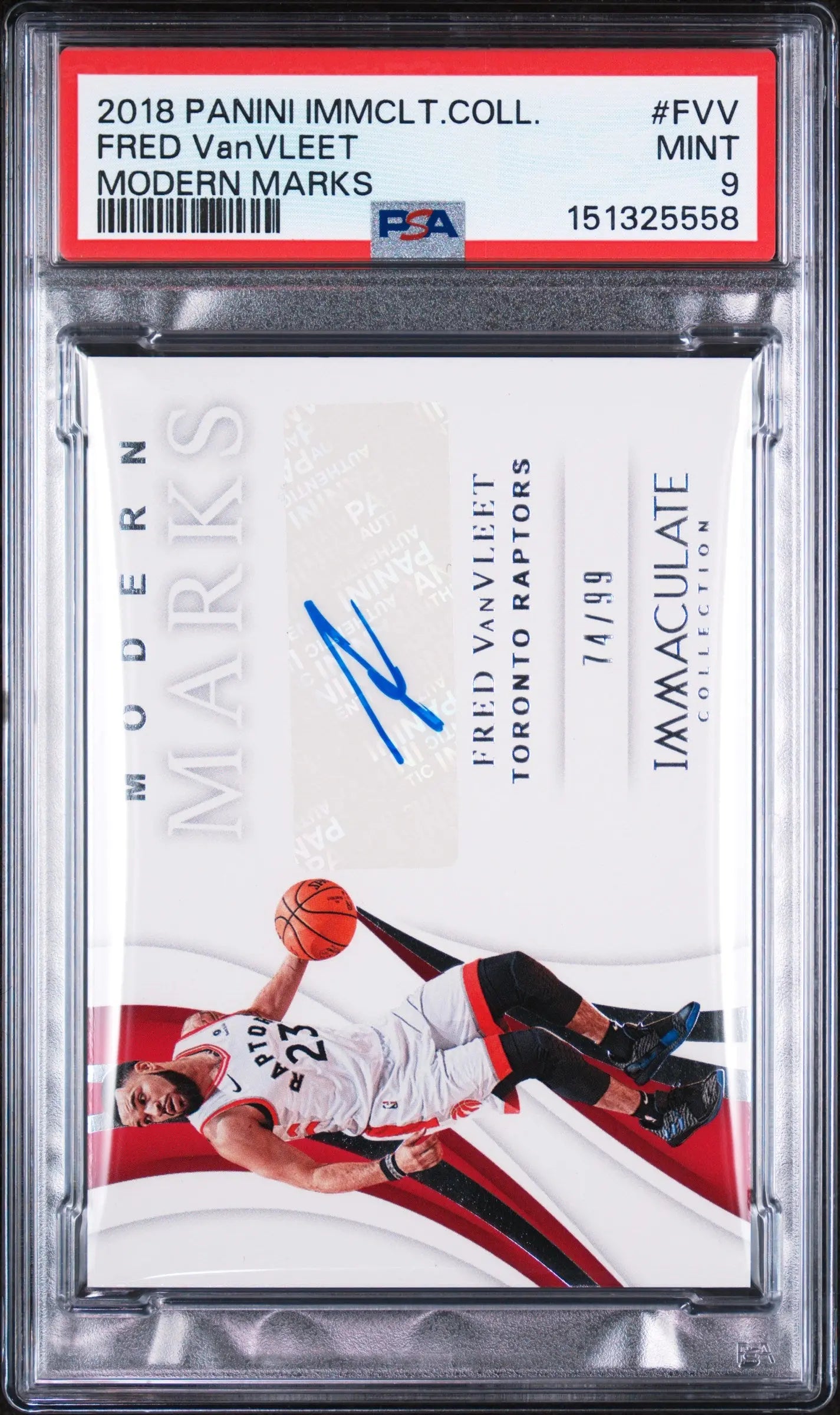 2018 Panini Immaculate Modern Marks Autograph Fred Vanvleet Auto /99 PSA 9 