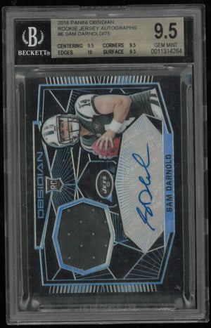 2018 Panini Obsidian Rookie Patch Autograph Sam Darnold Auto /75 RC BGS 9.5 