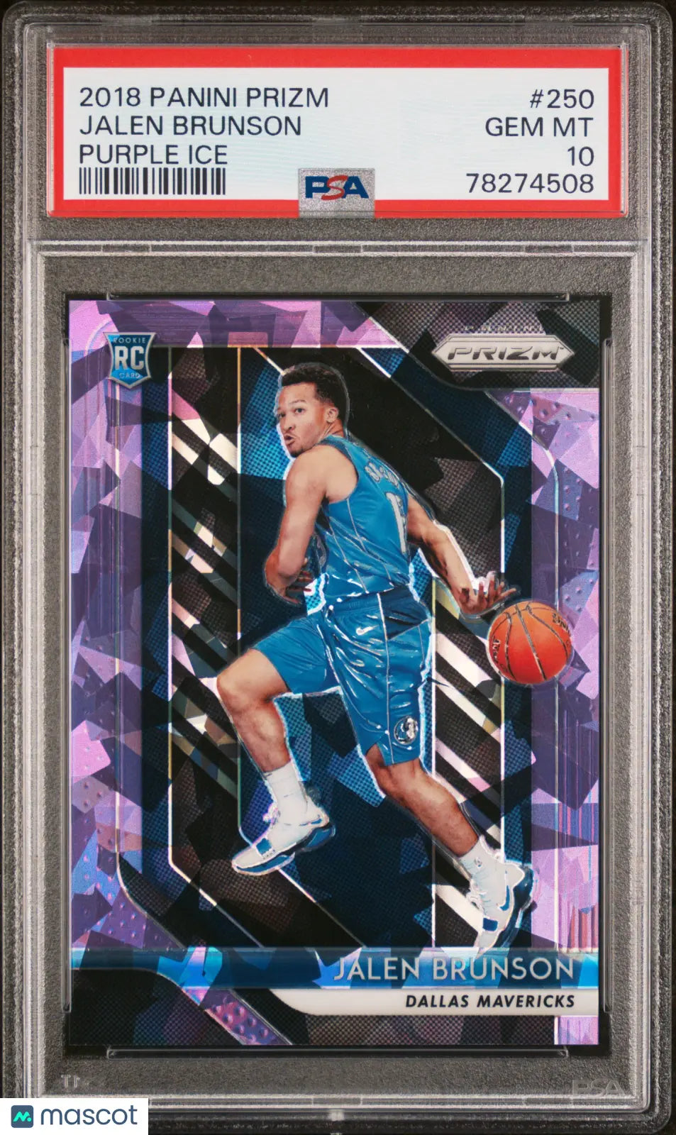 2018 Panini Prizm Jalen Brunson RC Rookie Purple Ice Prizm PSA 10 /149 