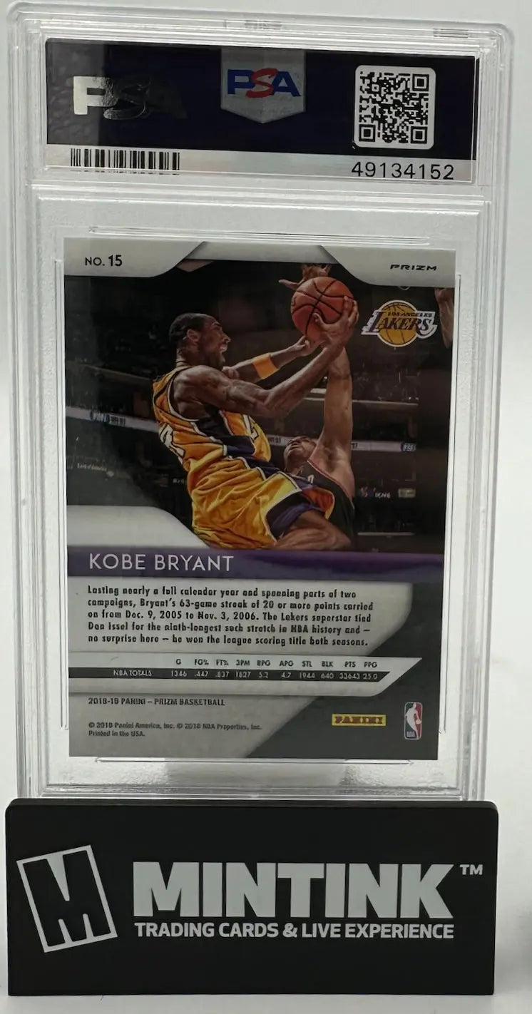 2018 Panini Prizm Kobe Bryant Silver PSA 10 