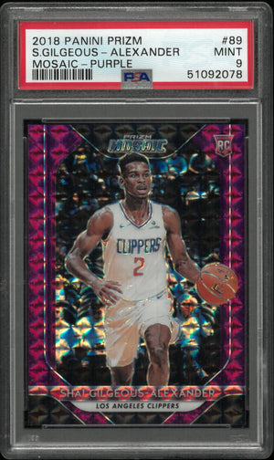 2018 Panini Prizm Mosaic Shai Gilgeous-Alexander RC Purple PSA 9 /49 