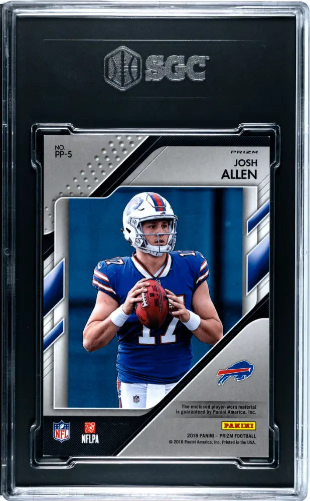 2018 Panini Prizm Premier Jerseys Patch Josh Allen SGC 9 
