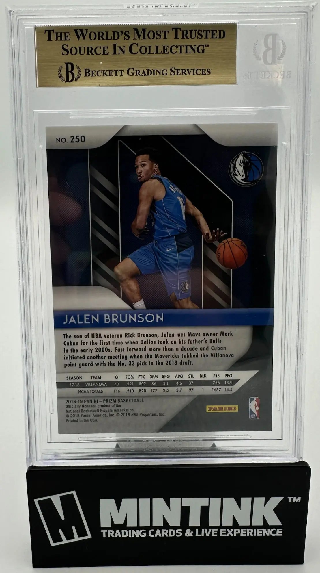 2018 Panini Prizm Rookie Jalen Brunson RC BGS 9.5 