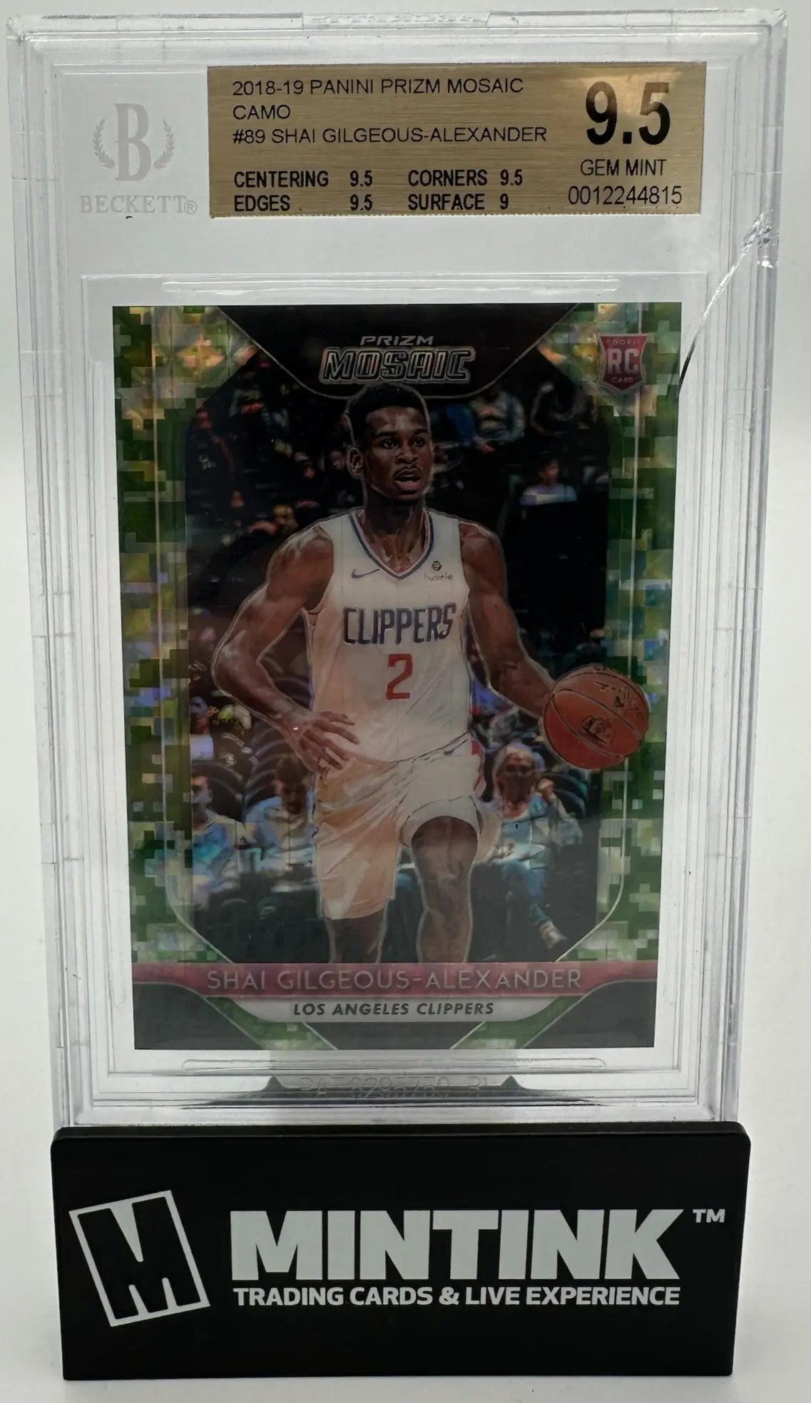 2018 Panini Prizm Rookie Shai Gilgeous-Alexander Camo RC BGS 9.5 