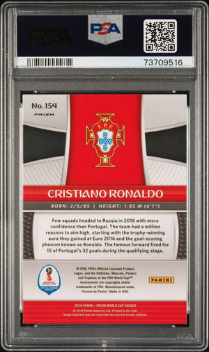 2018 Panini Prizm World Cup Cristiano Ronaldo Silver PSA 9 