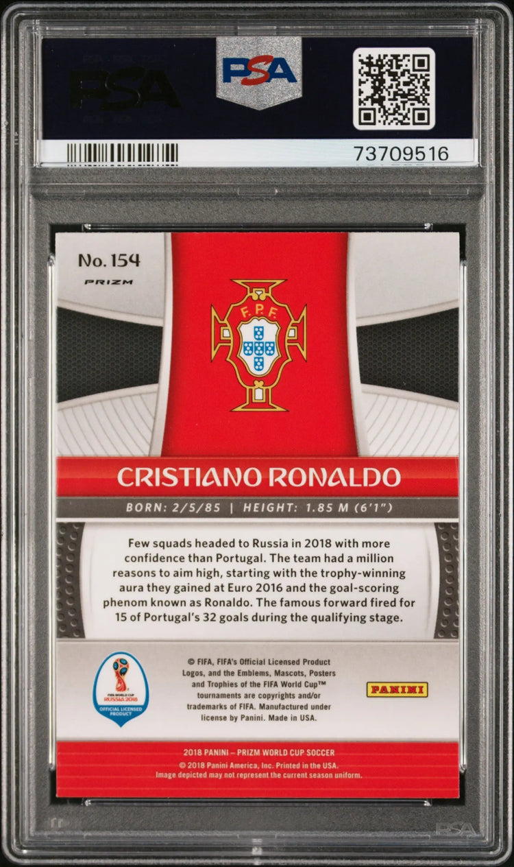 2018 Panini Prizm World Cup Cristiano Ronaldo Silver PSA 9 