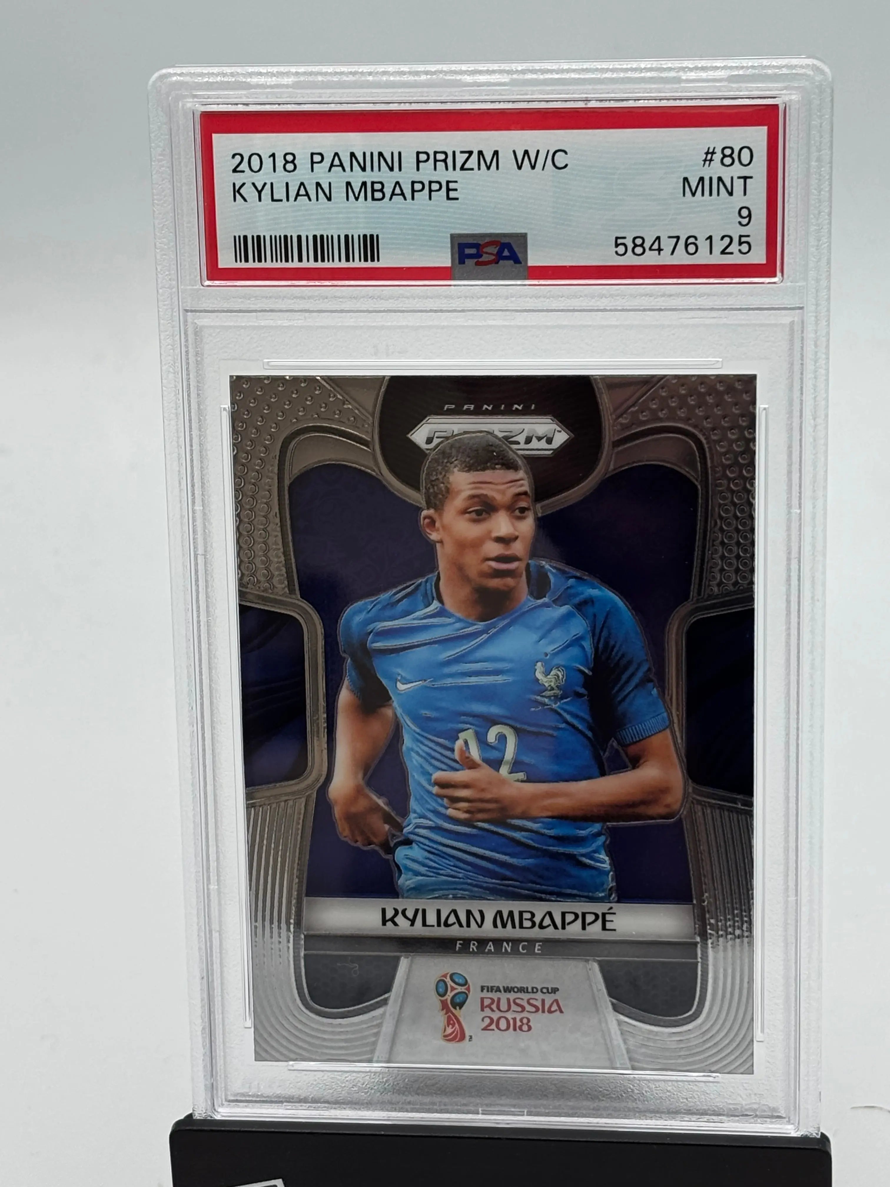 2018 Panini Prizm World Cup Kylian Mbappe PSA 9 