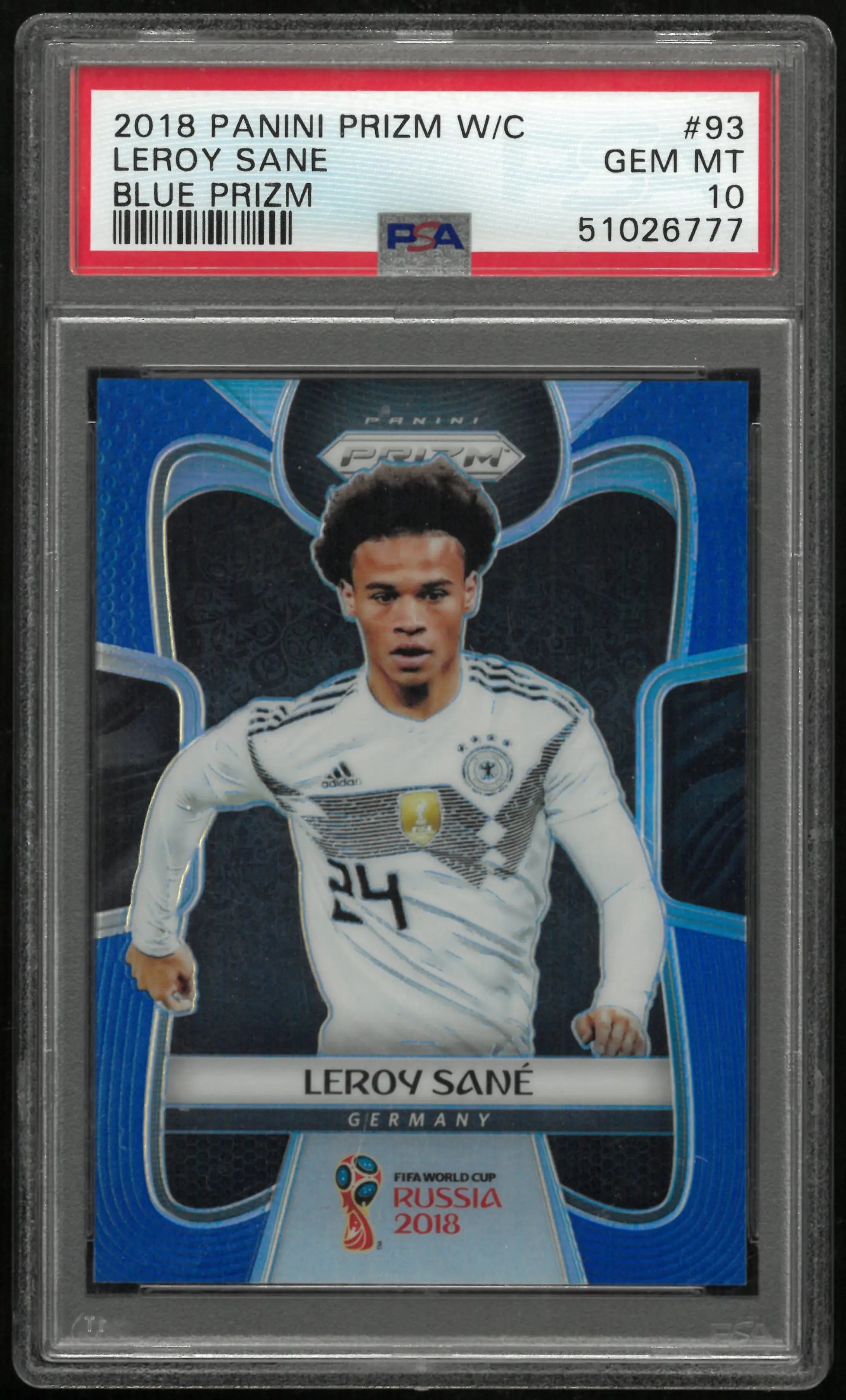 2018 Panini Prizm World Cup Leroy Sane #93 Blue PSA 10 