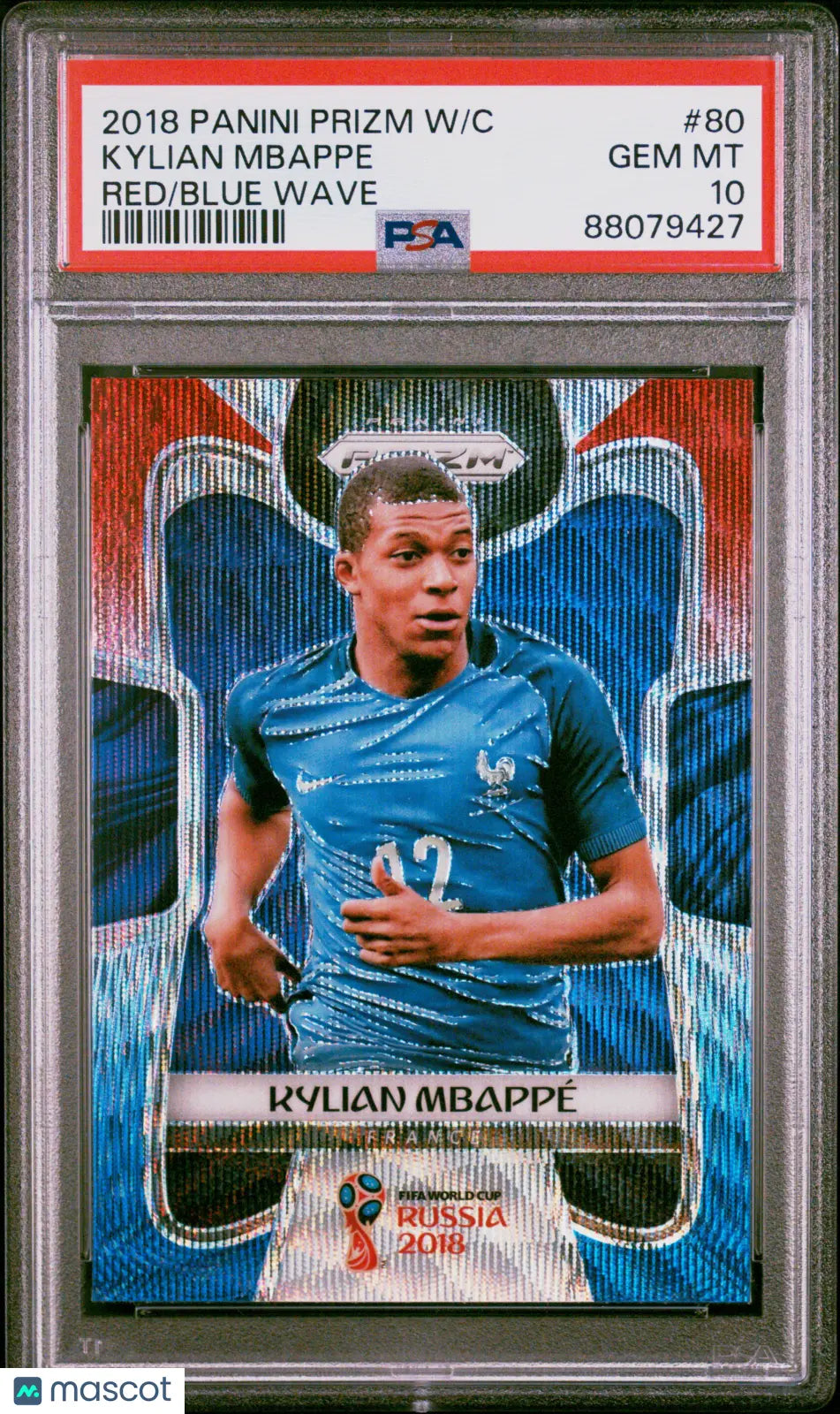2018 PANINI PRIZM MBAPPE エムバペ RC PSA10 2018 Panini Prizm World Cup Red Blue Wave Kylian Mbappe PSA 10
