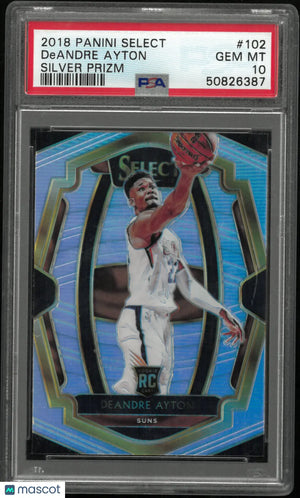 2018 Panini Select DeAndre Ayton #102 Silver Prizm PSA 10 Rookie RC 