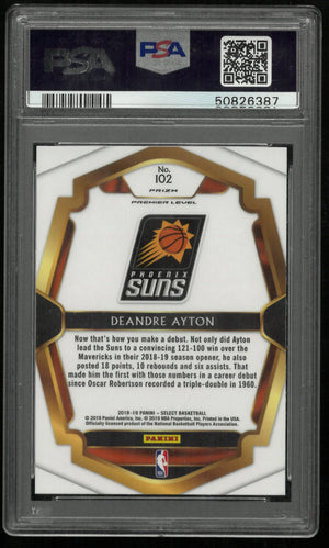 2018 Panini Select DeAndre Ayton #102 Silver Prizm PSA 10 Rookie RC 