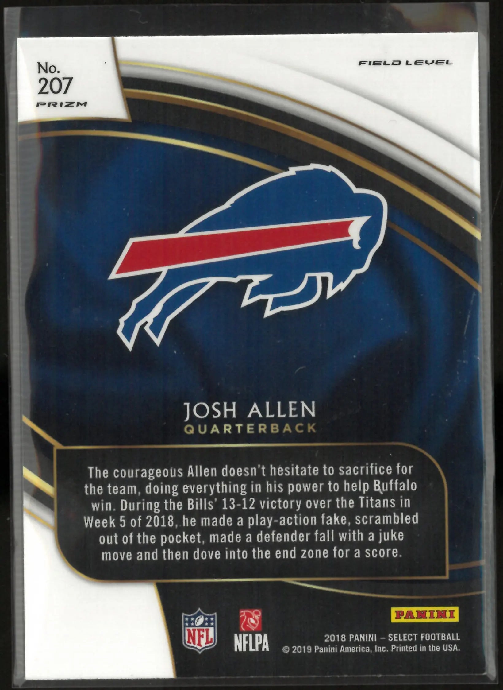 2018 Panini Select Rookie Josh Allen RC 