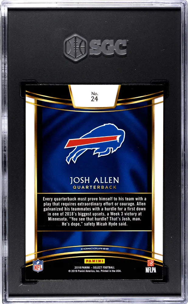 2018 Panini Select Rookie Josh Allen RC SGC 10 