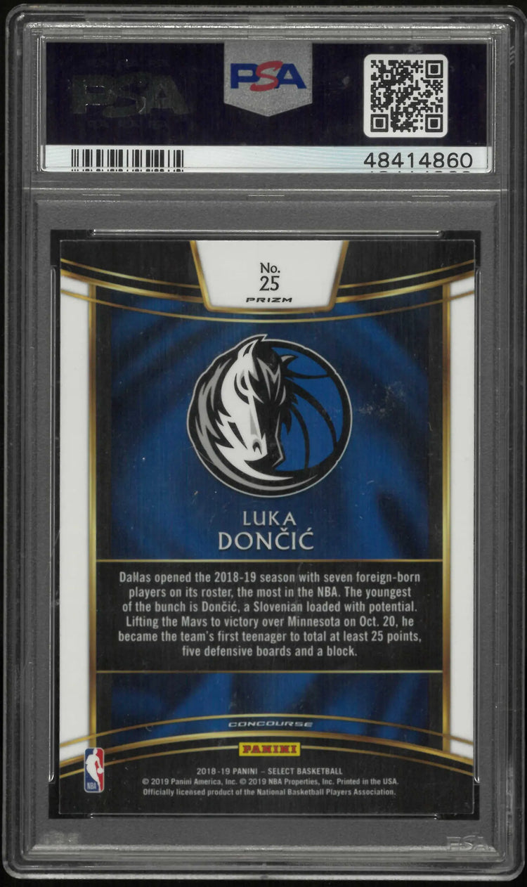 2018 Panini Select Rookie Luka Doncic Silver Prizm RC PSA 10 