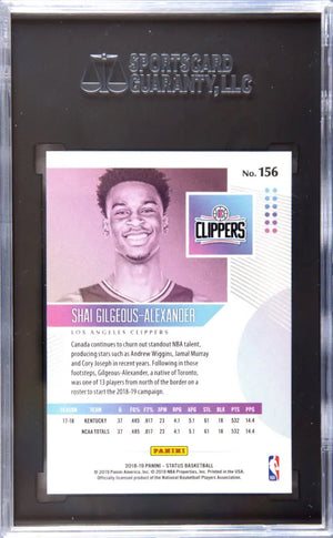 2018 Panini Status Rookie Shai Gilgeous-Alexander Purple RC SGC 10 