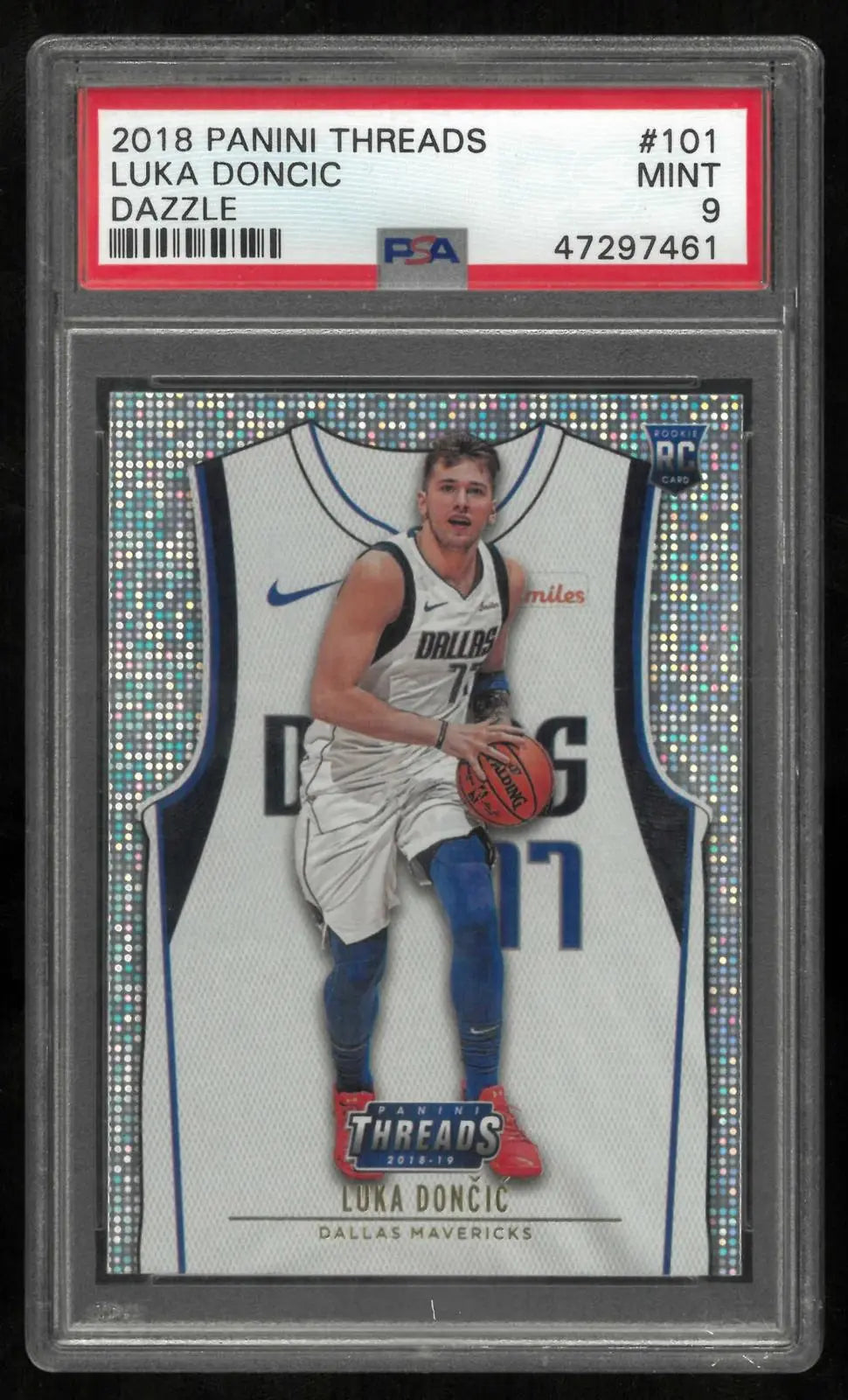 2018 Panini Threads Basketball Rookie Luka Doncic RC Dazzle PSA 9 