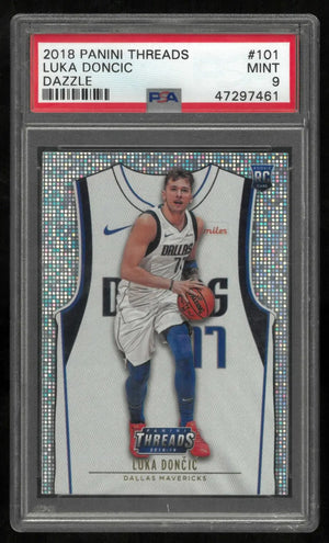 2018 Panini Threads Basketball Rookie Luka Doncic RC Dazzle PSA 9 