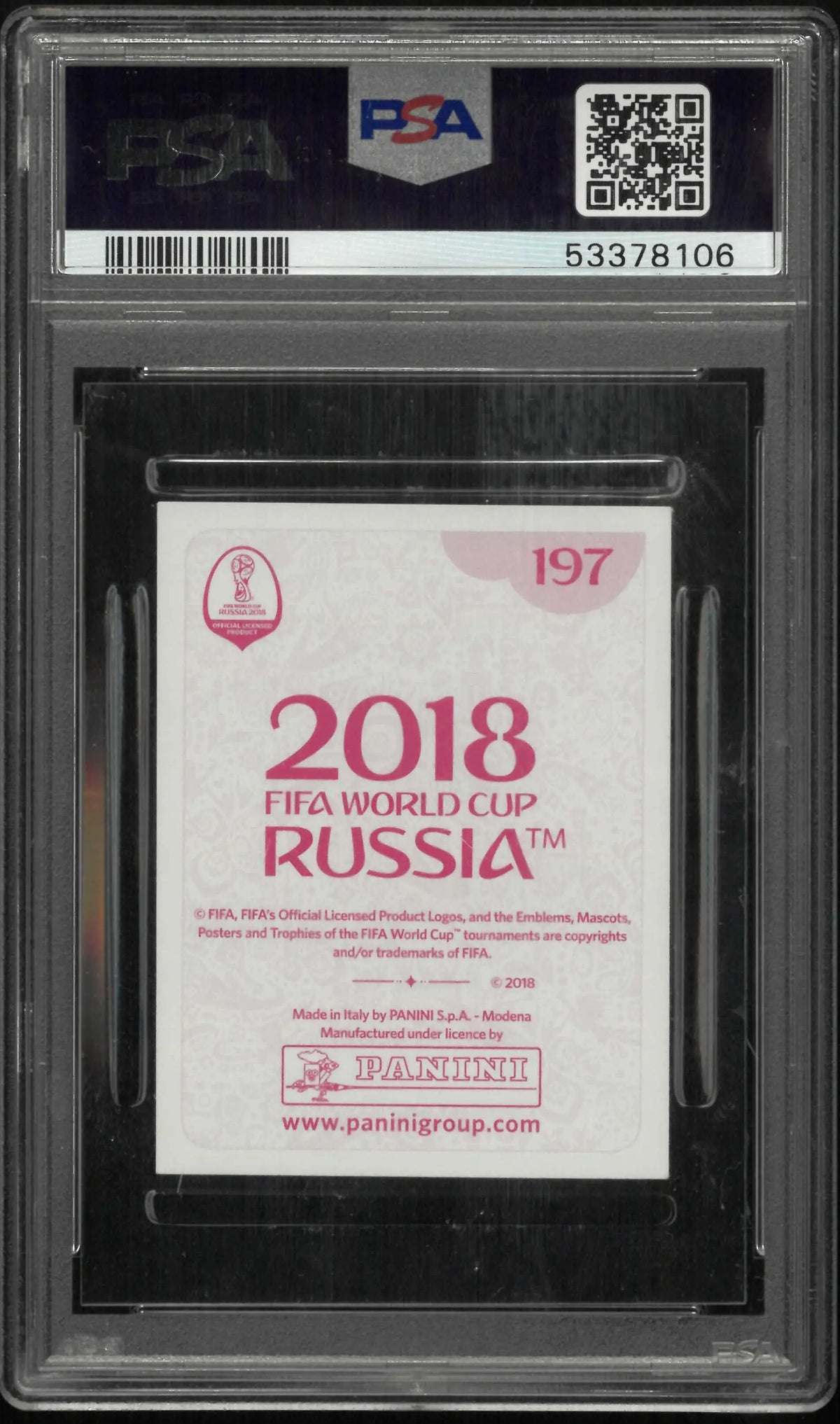 2018 Panini World Cup Stickers  Kylian Mbappe Pink Back PSA 10 
