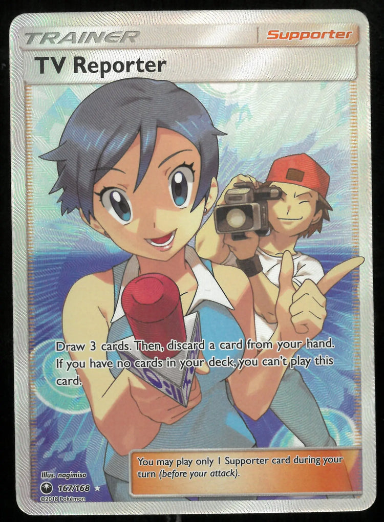 2018 Pokemon Celestial Storm Ultra Rare Full Art TV Reporter 167 