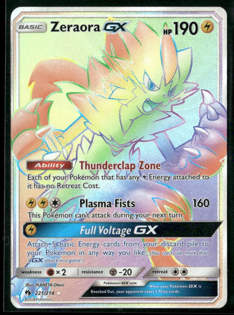 most rare pokemon cards 2018 2018 Pokemon Lost Thunder Secret Rare Zeraora GX 221/214