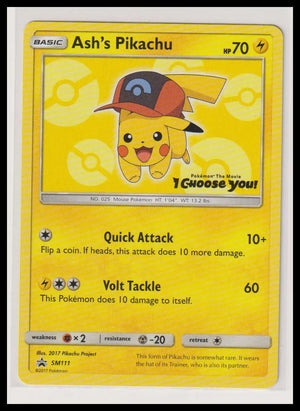 2018 Pokemon SM Movie Promo Ash's Pikachu SM111 LP 