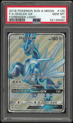 2018 Pokemon Sun & Moon Forbidden Light #125 Fa Dialga Gx PSA 10 