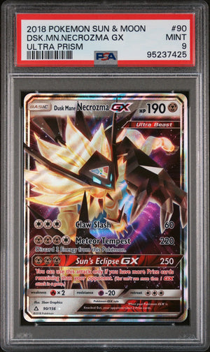 2018 Pokemon Sun & Moon Ultra Prism DSK. MN. Necrozma GX Ultra Prism PSA 9 #90 